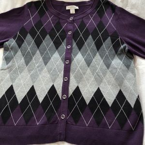 Christopher & Banks Eggplant Cardigan & Tank